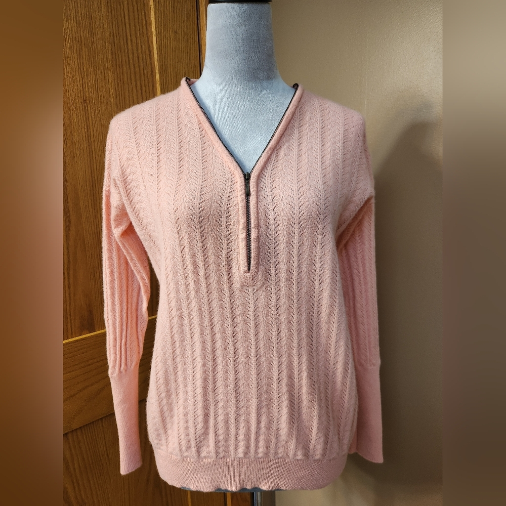 Garnet Hill Pink V-Neck Sweater